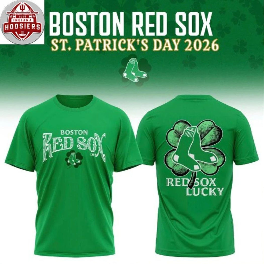 Boston Red Sox Happy St. Patrick’s Day 2026 Logo Two Sided Hoodie T-Shirt