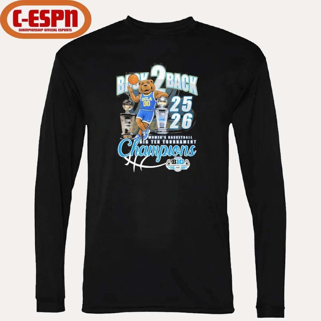 Ucla Bruins Mascot Back 2 Back Big Ten Women’s Basketball Tournament Champions Shirt