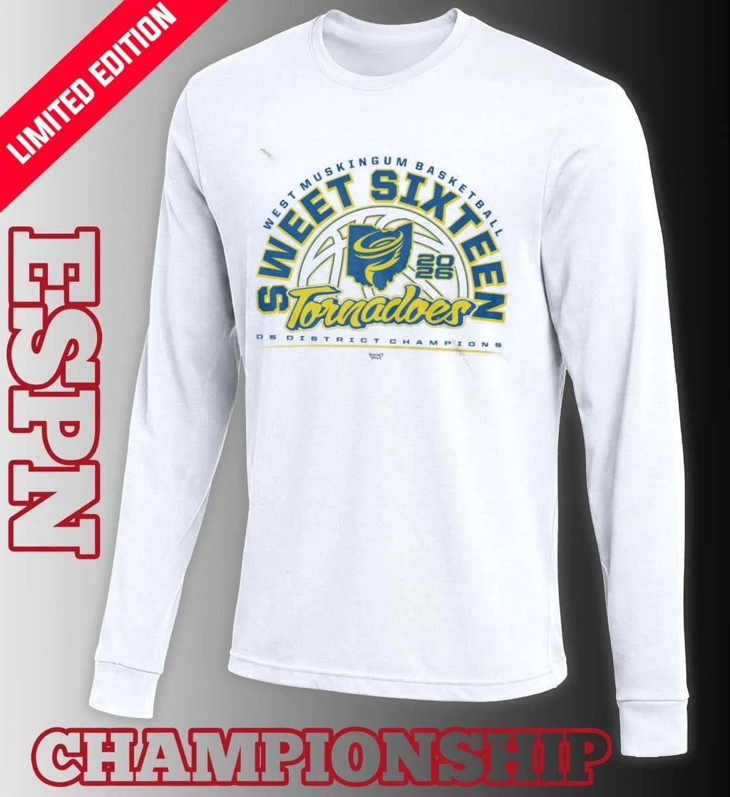 West Muskingum Tornadoes Basketball 2026 Sweet Sixteen D5 District Champions Shirt