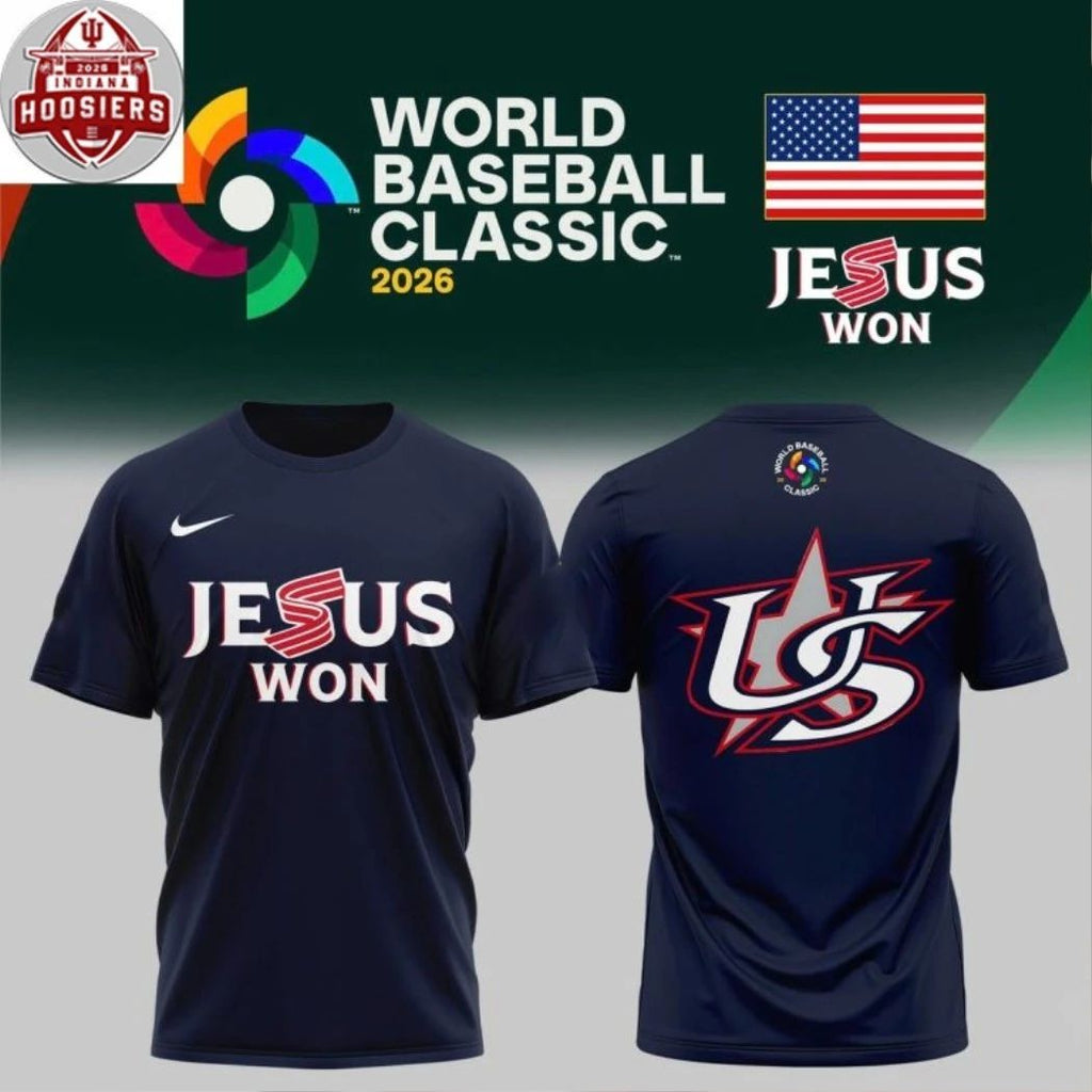 Team USA x Jesus won 2026 World Baseball Logo Two Sided Shirt