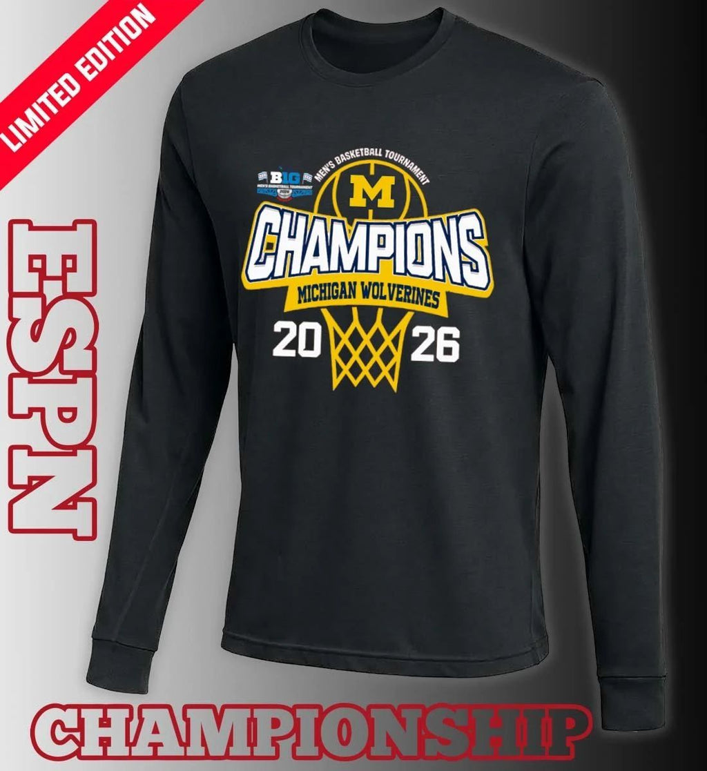 Michigan Wolverines 2026 Big Ten Men’s Basketball Tournament Champions Shirt