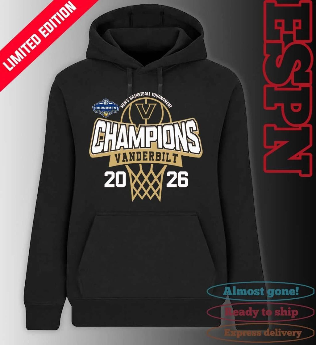 Vanderbilt Commodores 2026 Southeastern Conference Men’s Basketball Tournament Champions Shirt
