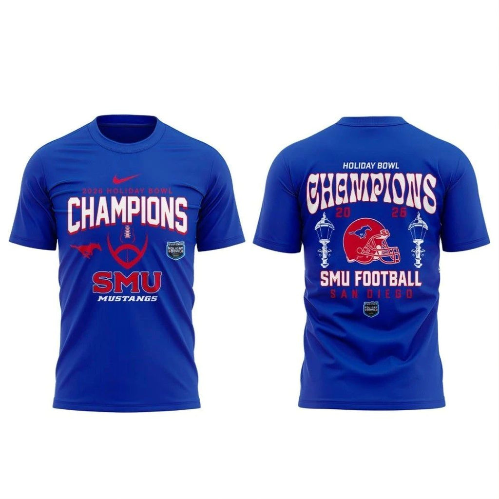 Original Smu Football 2026 Holiday Bowl Champs Logo Two Sided Shirt