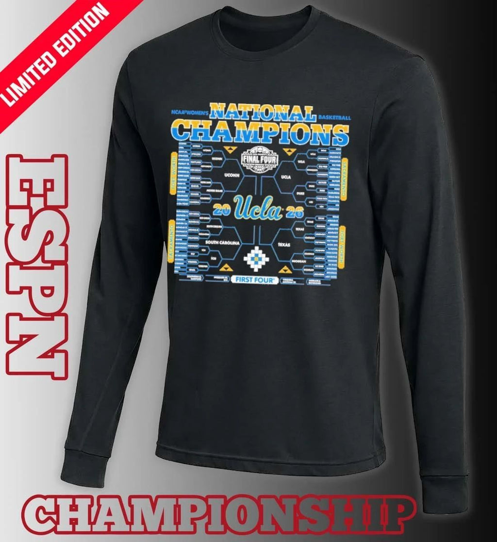 UCLA Bruins 2026 NCAA Women’s Basketball National Champions Bracket T-Shirt