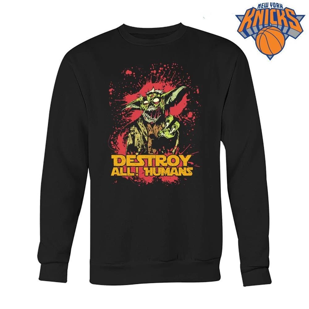 Destroy All Humans Scary Green Alien Goblin Sci Fi Horror Monster Shirt