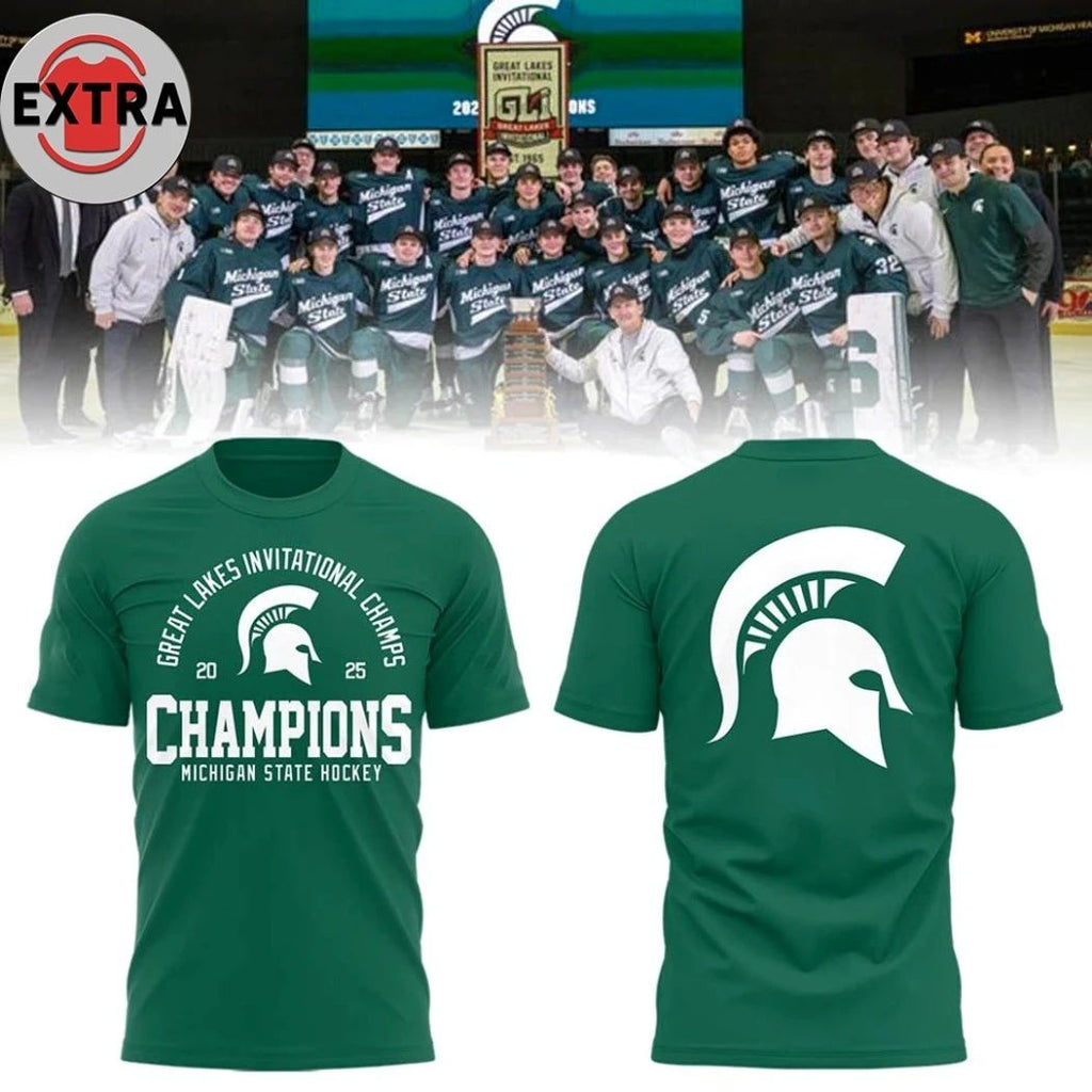 Original Michigan State Spartans Champions Helmet And Logo Hoodie T-Shirt