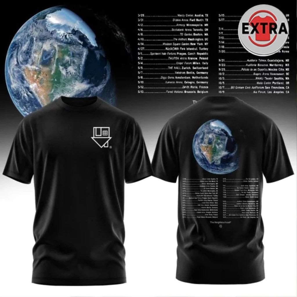 Original The Neighbourhood THE WOURLD TOUR 2026 Special Logo Two Sided Shirt