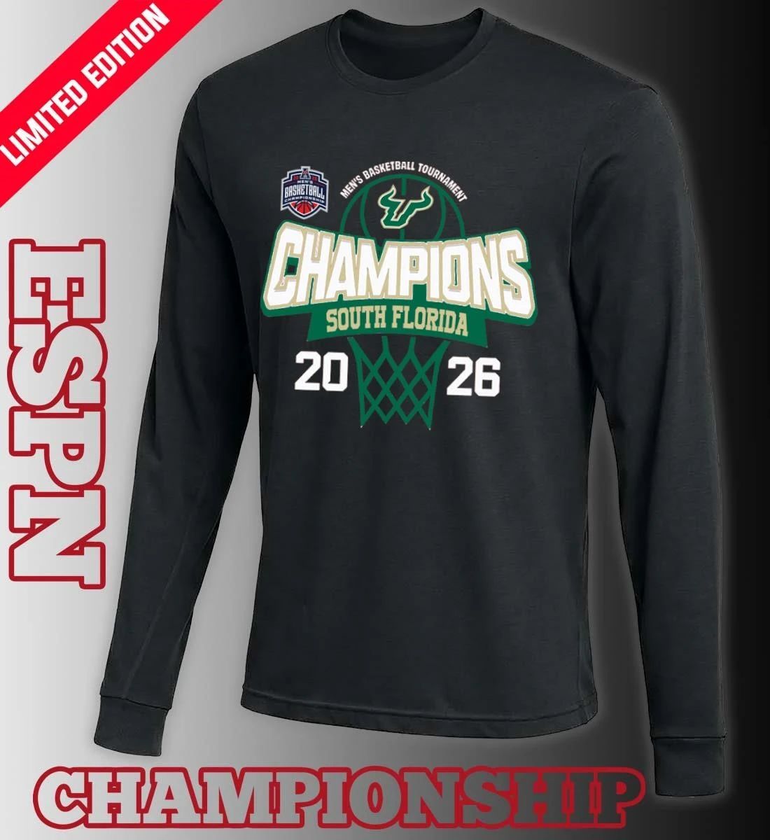 South Florida Bulls 2026 American Conference Men’s Basketball Tournament Champions Shirt