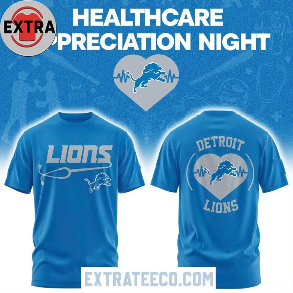 Original Detroit Lions Healthcare Appreciation Night 2026 Blue Hoodie Shirt