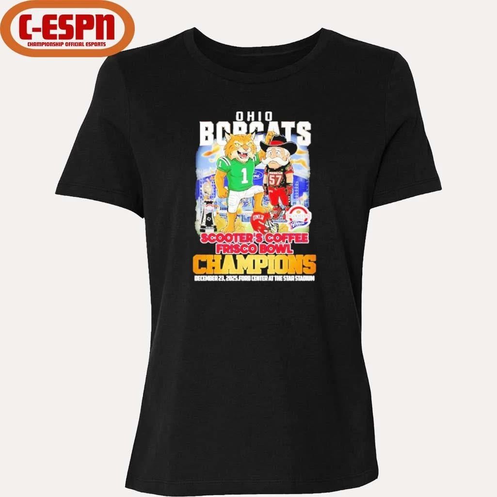 Ohio Bobcats mascot beat UNLV Rebels 2025 Scooter’s Coffee Frisco Bowl Champions shirt