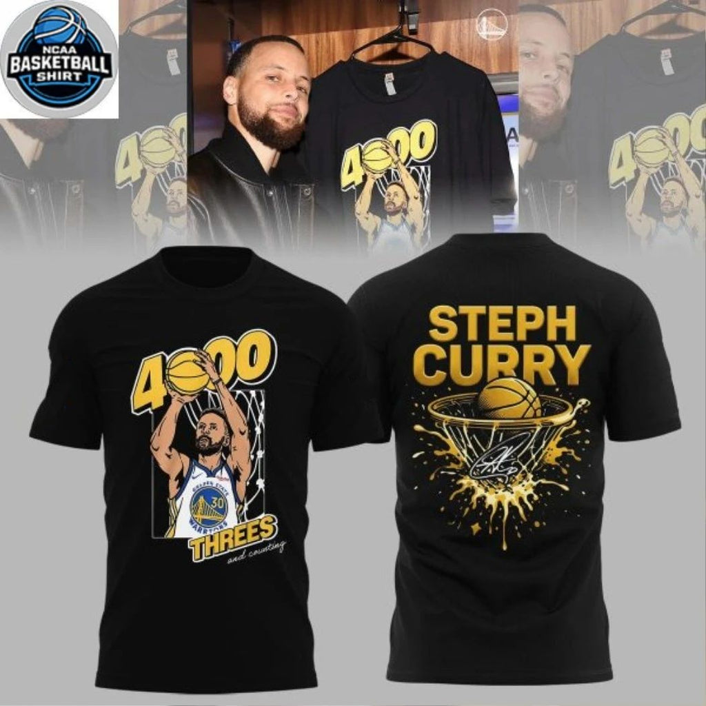 Golden State Warriors Stephen Curry 4000 Threes Pointers And Counting 2026 Hoodie T-Shirt