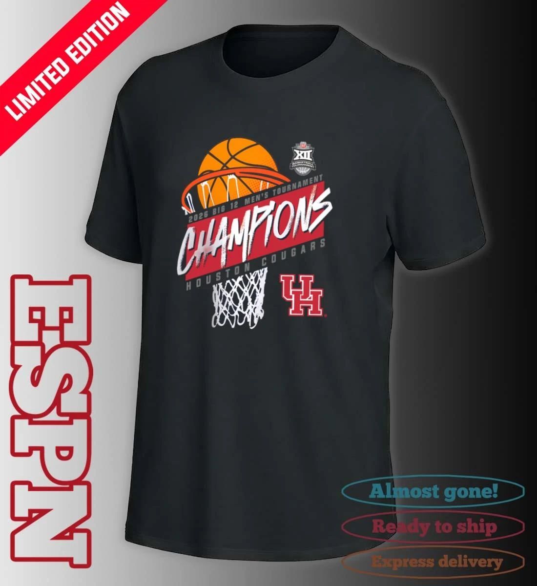 Houston Men’s Basketball Big 12 Conference Tournament Champions 2026 T-Shirt
