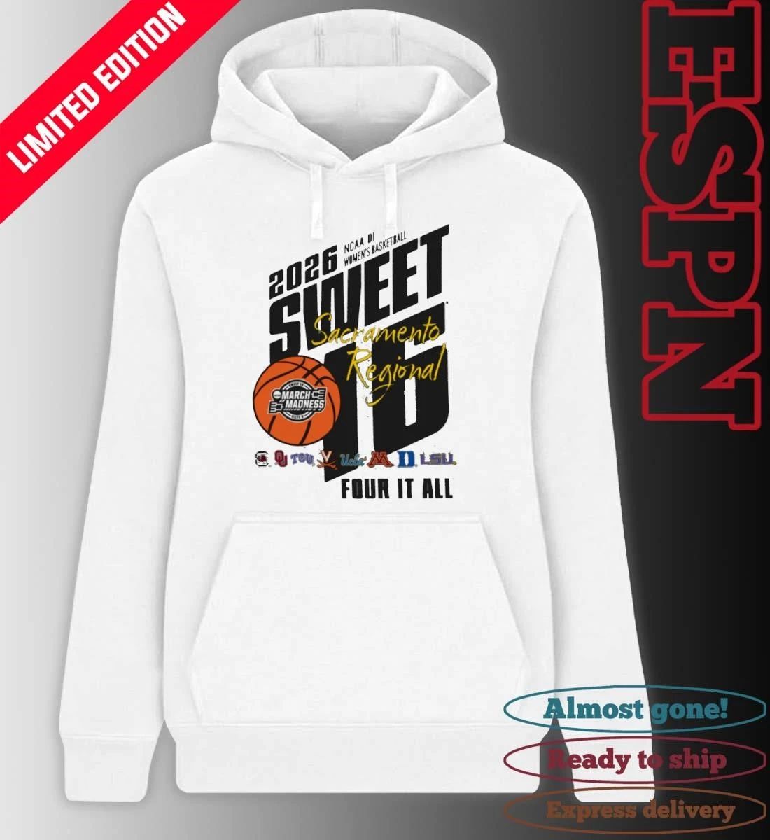 Sacramento 2026 NCAA DI Women’s Basketball Regional Sweet Sixteen Shirt
