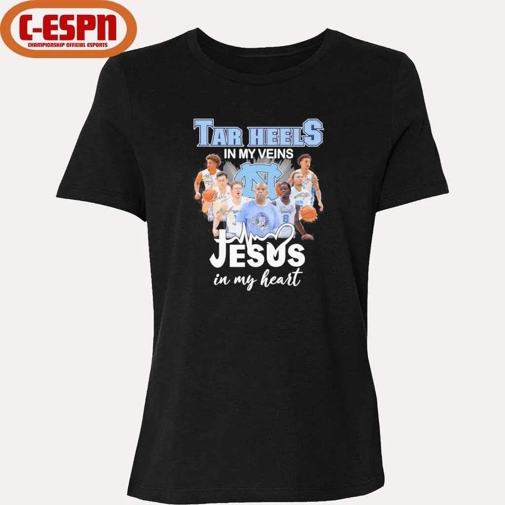 UNC Men’s Basketball In My Veins Jesus In My Heart Shirt