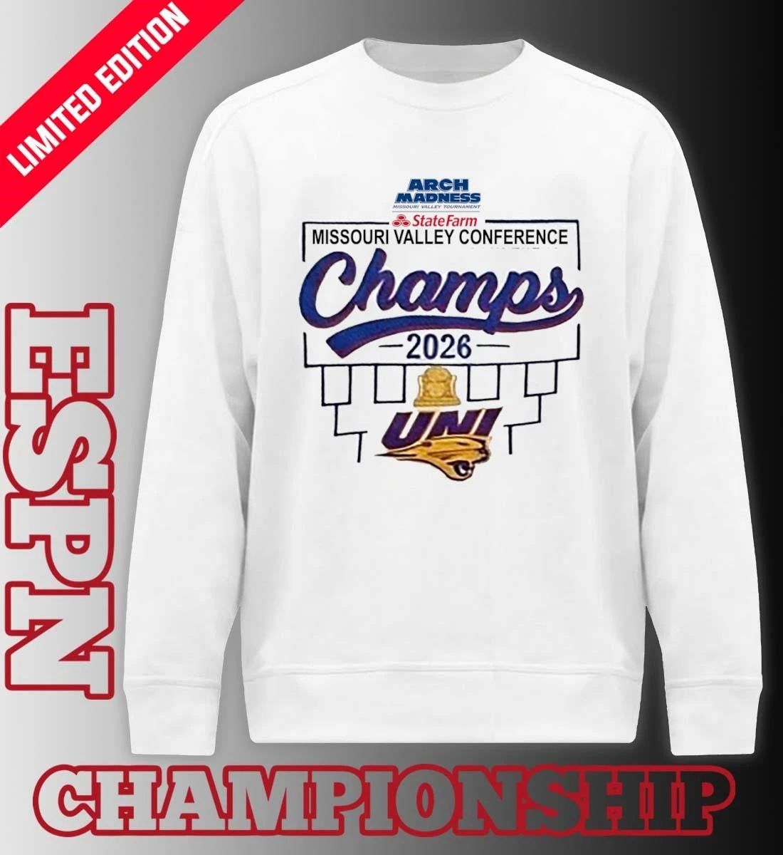 Northern Iowa Men’s Basketball 2026 MVC Tournament Champions Locker Room T-Shirt