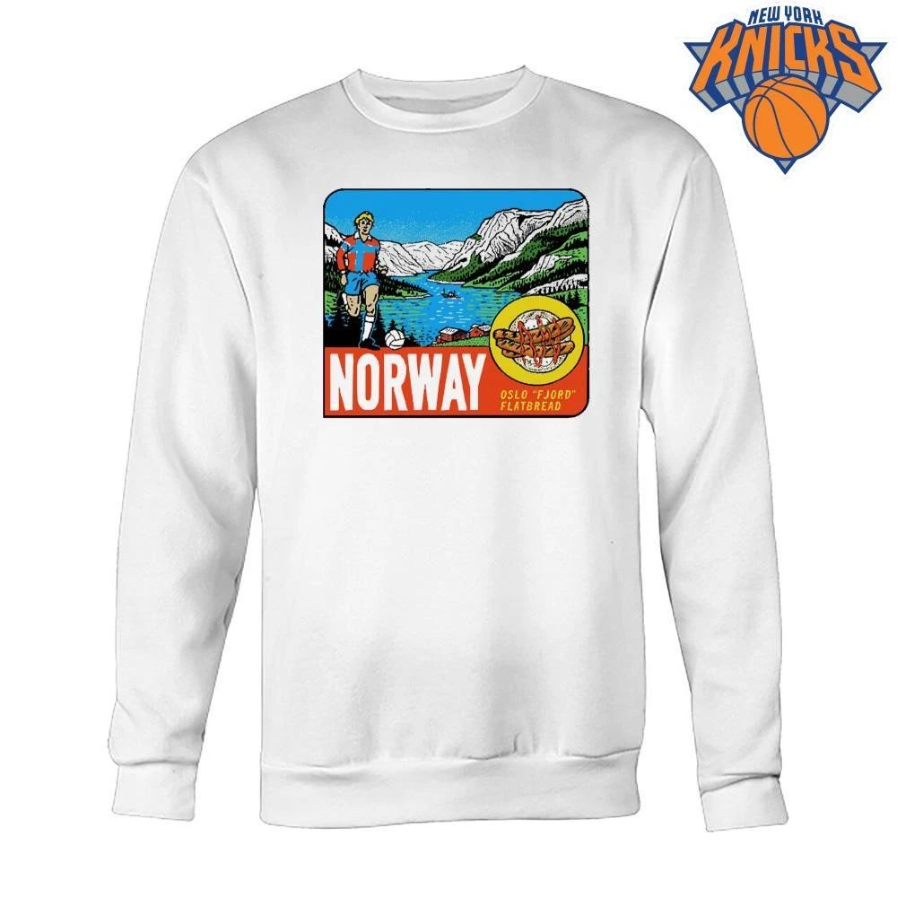 Vintage Norway Soccer Football Oslo Fjord Flatbread Graphic Travel Shirt