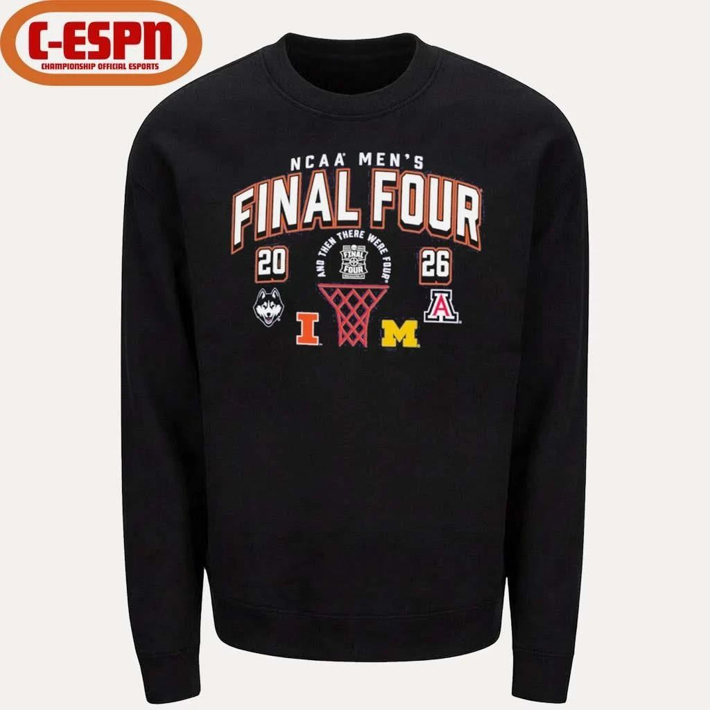Uconn, Illinois, Michigan And Arizona NCAA Men’s Final Four 2026 Shirt