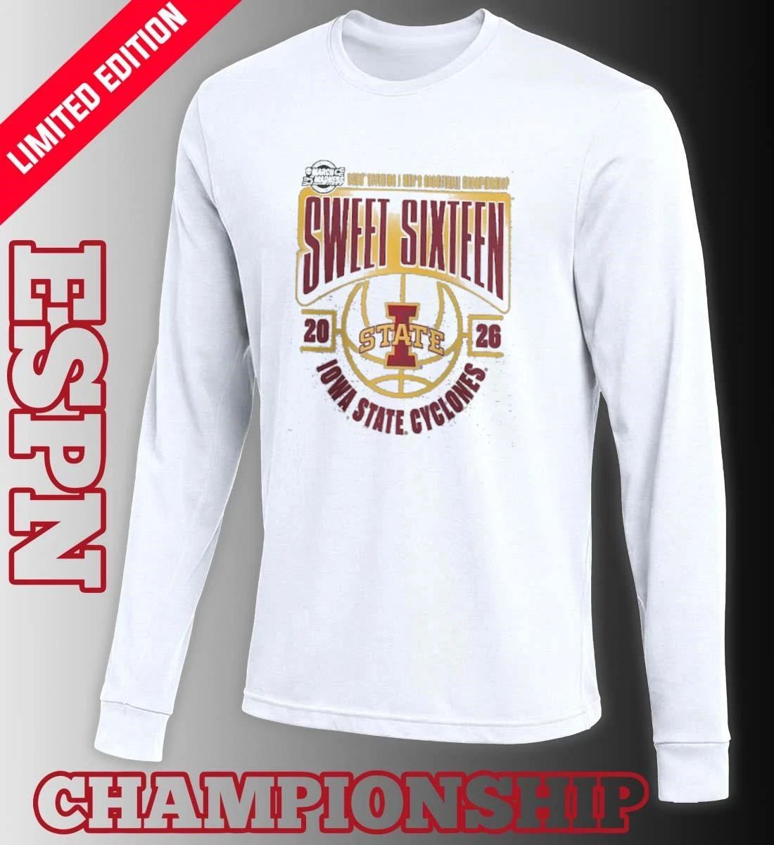 Iowa State Cyclones 2026 NCAA Men’s Basketball Tournament March Madness Sweet 16 T-Shirt
