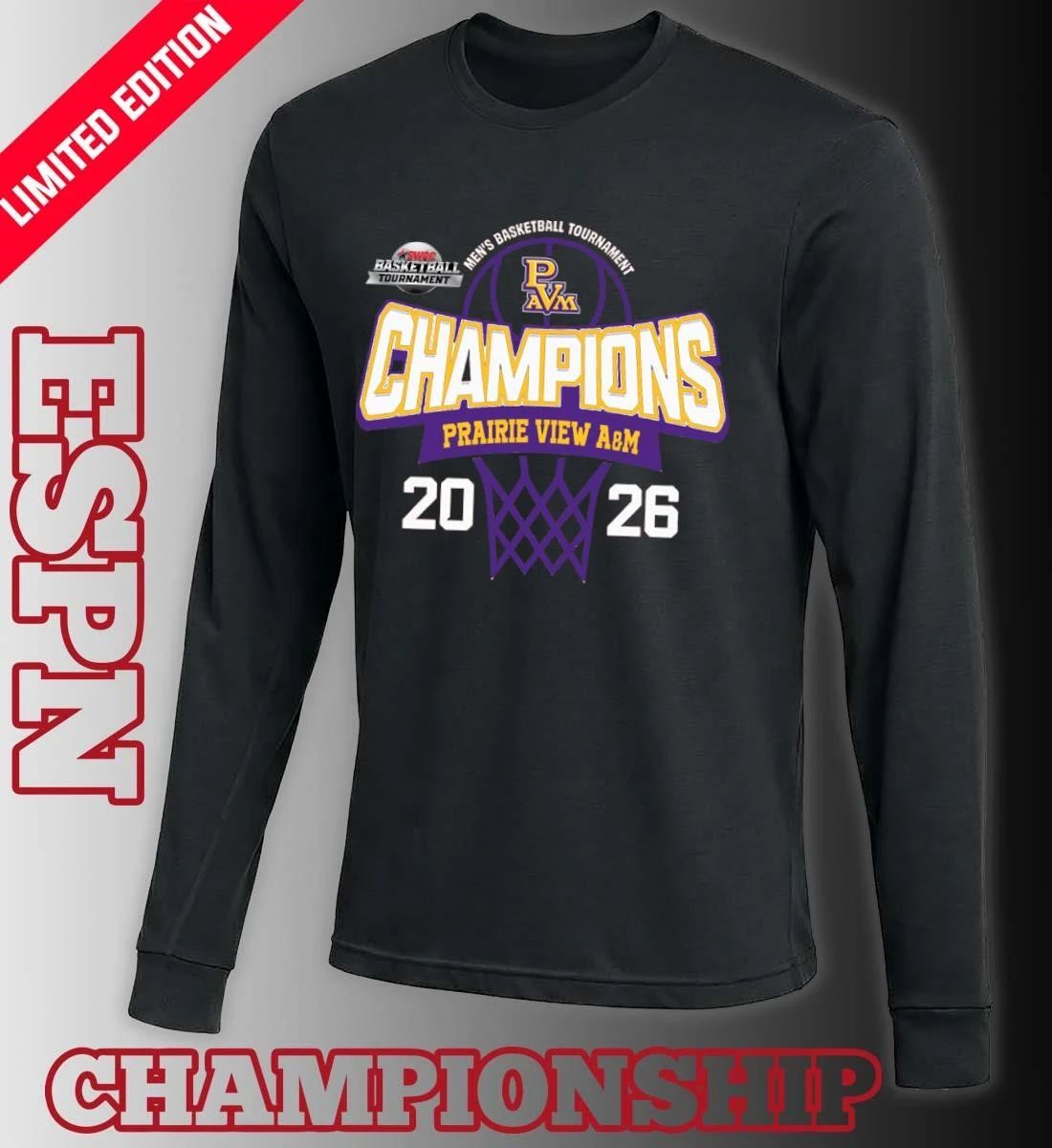 SWAC Men’s Basketball Tournament 2026 Champions Prairie View A&M Panthers T-Shirt