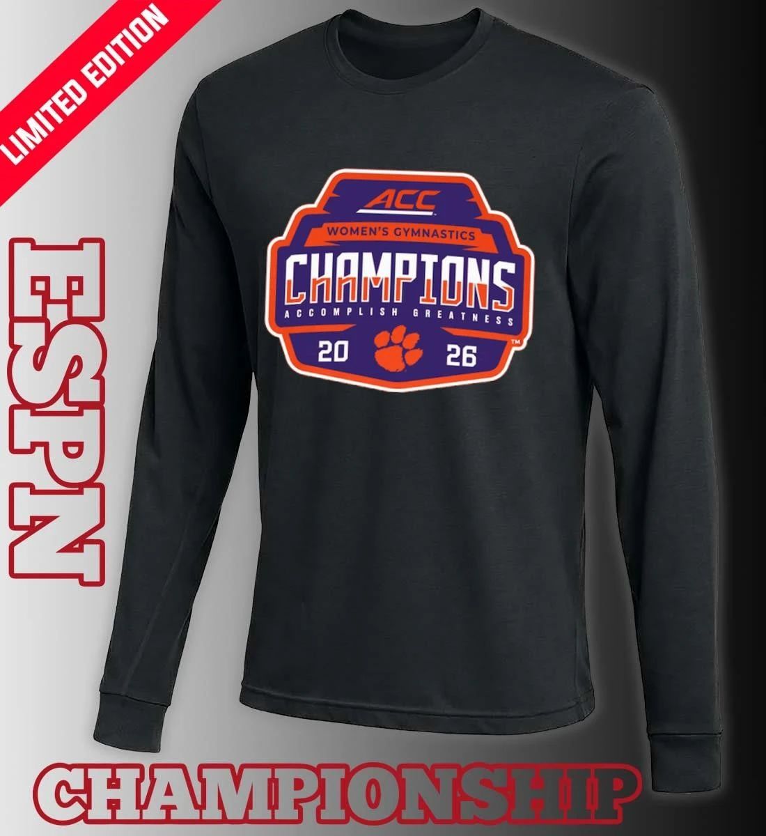 Clemson Tigers 2026 ACC Women’s Gymnastics Champions Locker Room T-Shirt