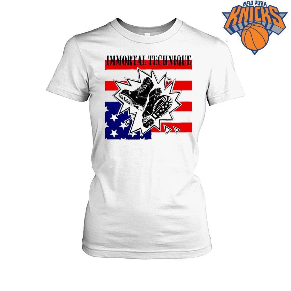 Immortal Technique Combat Boots American Flag Underground Hip Hop Rap Music Graphic shirt