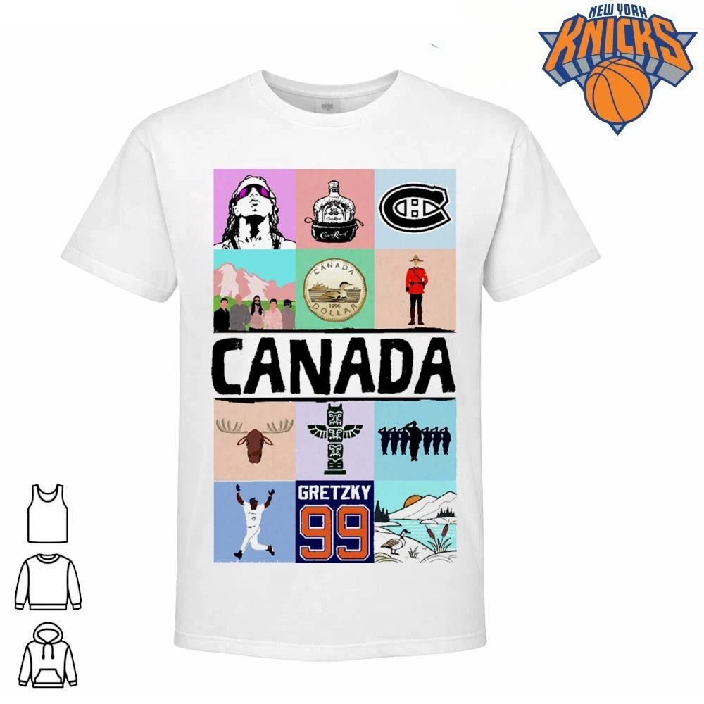 Canada Flag Pop Art Collage Gretzky 99 Mountie Loonie Dollar Heritage Shirt
