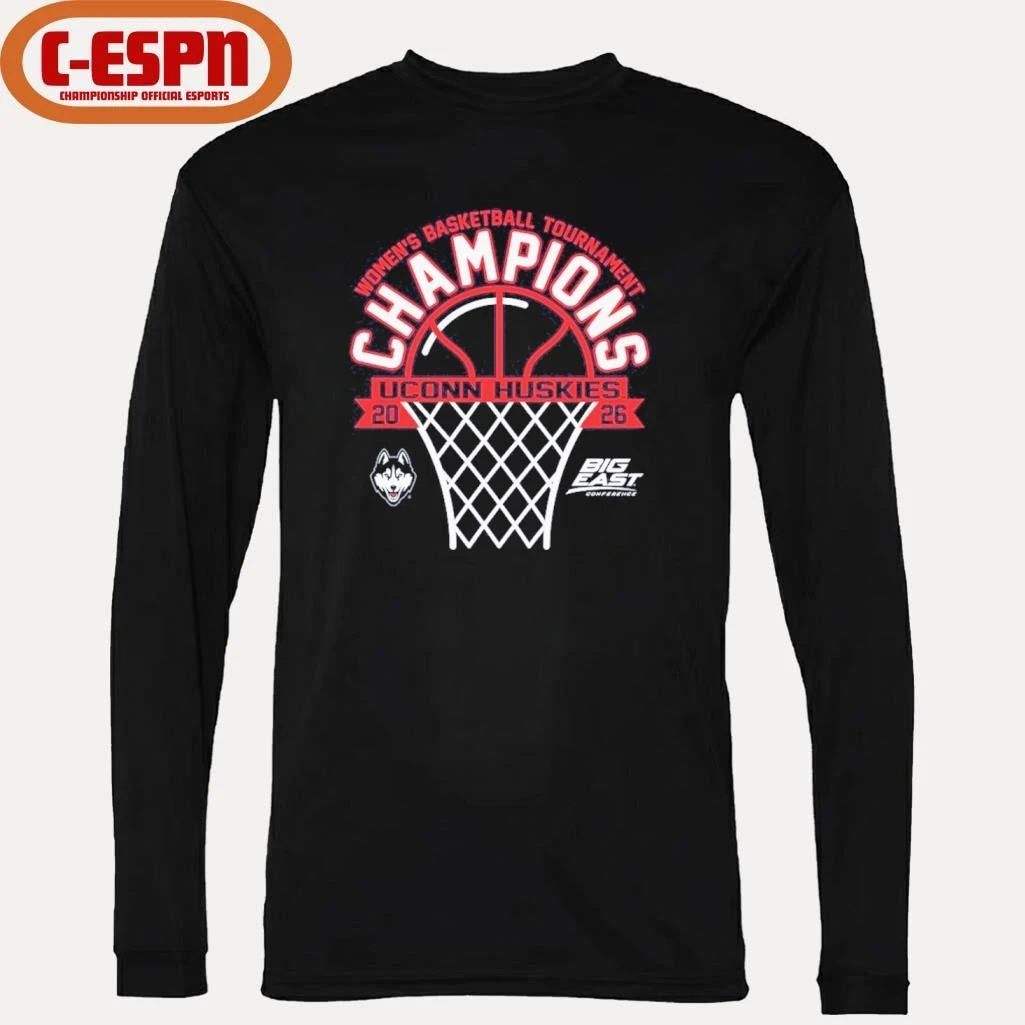 UConn Huskies 2026 Big East Women’s Basketball Tournament Champions T-Shirt