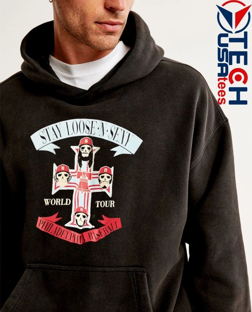 Stay Loose N Sexy Philadelphia Phillies Baseball World Tour skull shirt