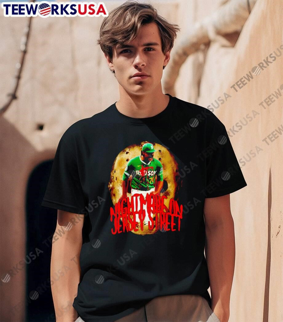 Red Sox Horror Fan Apparel Nightmare on Jersey Street Red Sox T-Shirt
